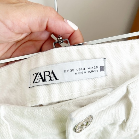 Zara Z1975 Ripped Mom Jeans in White Size US 4 - Picture 7 of 9